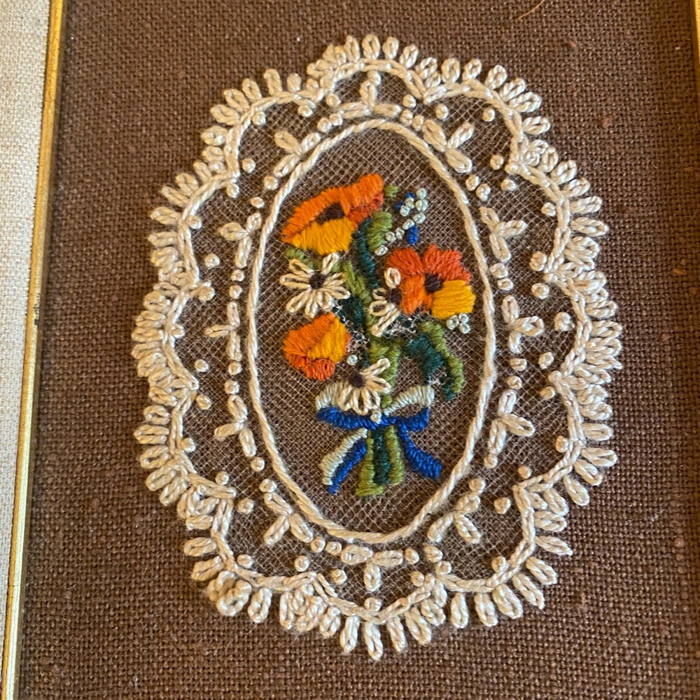 2 Needle Point pictures Vintage